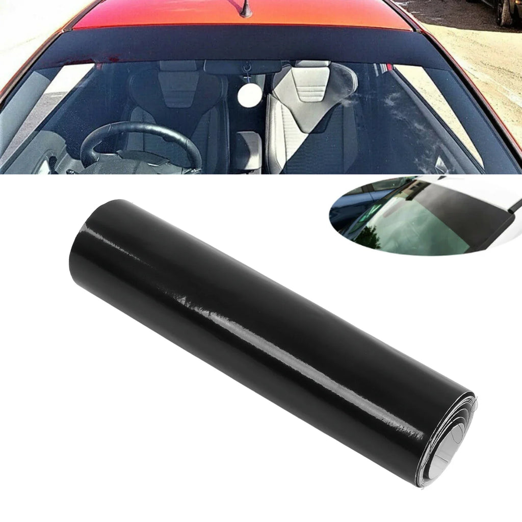 Gloss Black Windscreen Sun Strip Sticker Car Van 140x20cm Windscreen Sun Strip Qme