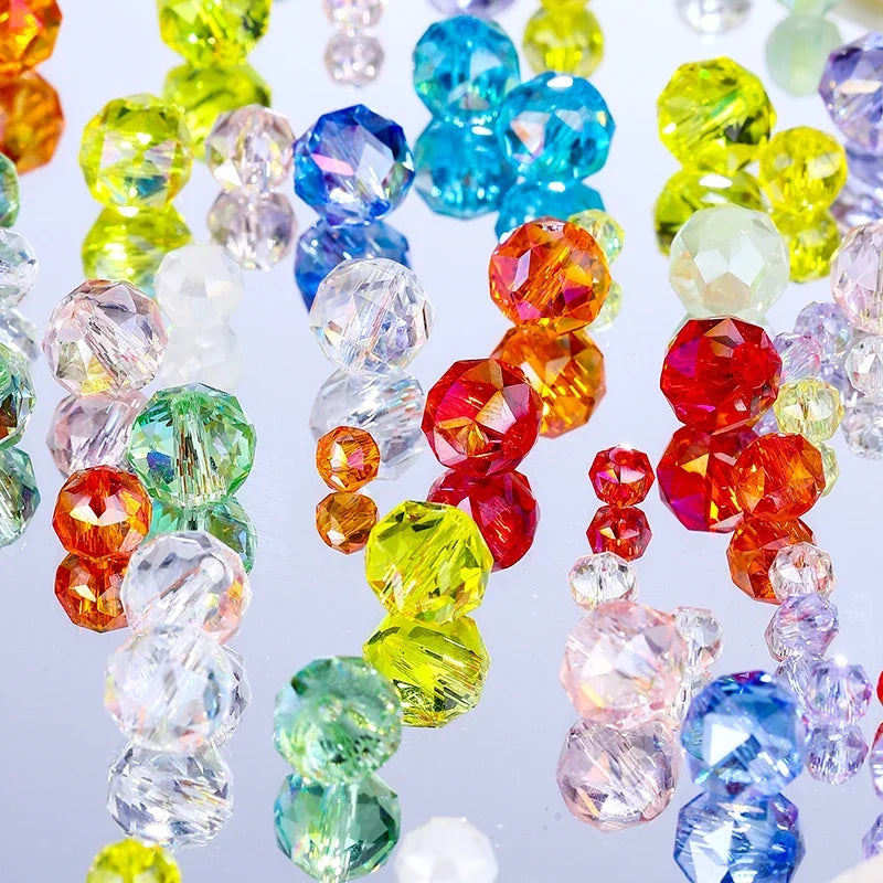 Crystal Glass Faceted Rondelle Spacer Beads – Jewelry Making Jewelry Making Beads Qme