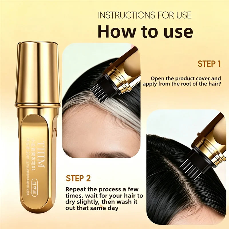 Grey Hair Root Concealer Stick & Brush – Sweatproof Cover Up Hair Root Concealer Qme