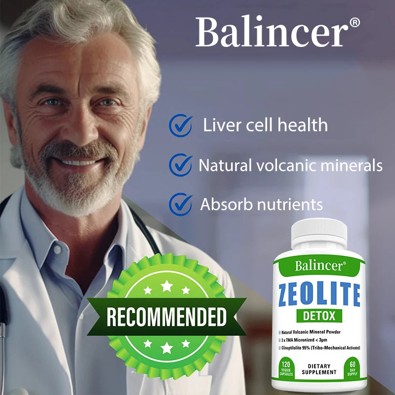 Zeolite Detox Capsules with Fulvic Acid & Milk Thistle | Balincer Detox Supplement Qst