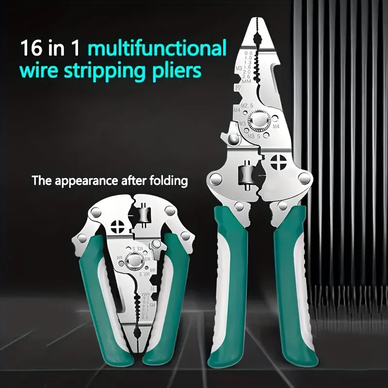 16-in-1 Collapsible Wire Stripper & Electrician Multi-Tool Wire Stripper Multi-Tool Qme