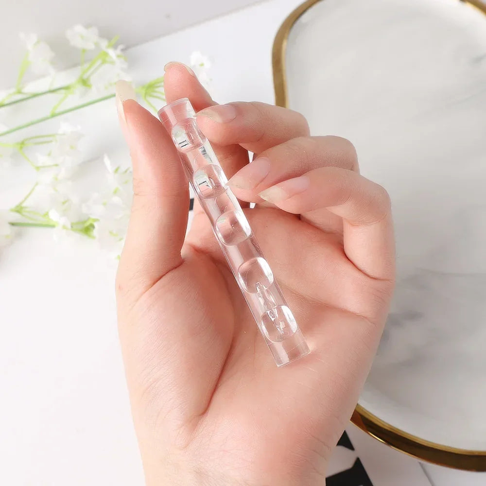 5-Groove Acrylic Nail Brush Holder – Transparent Pen Rest Rack Nail Brush Holder Qme