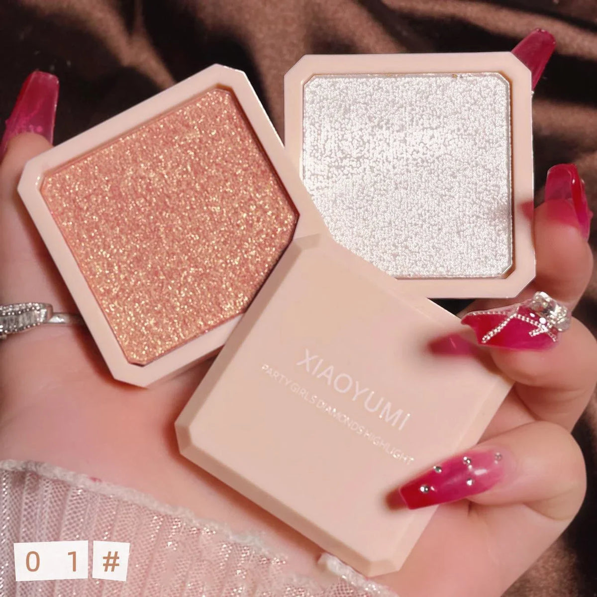Two-Tone High-Gloss Face & Eye Palette – Sparkling Glow Face & Eye Palette Qme 01
