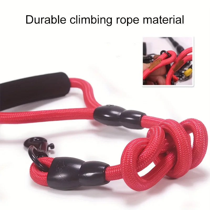 Double Ended Dog Leash – Cushioned Handle & 360° Swivel Clips Dog Leash Qme