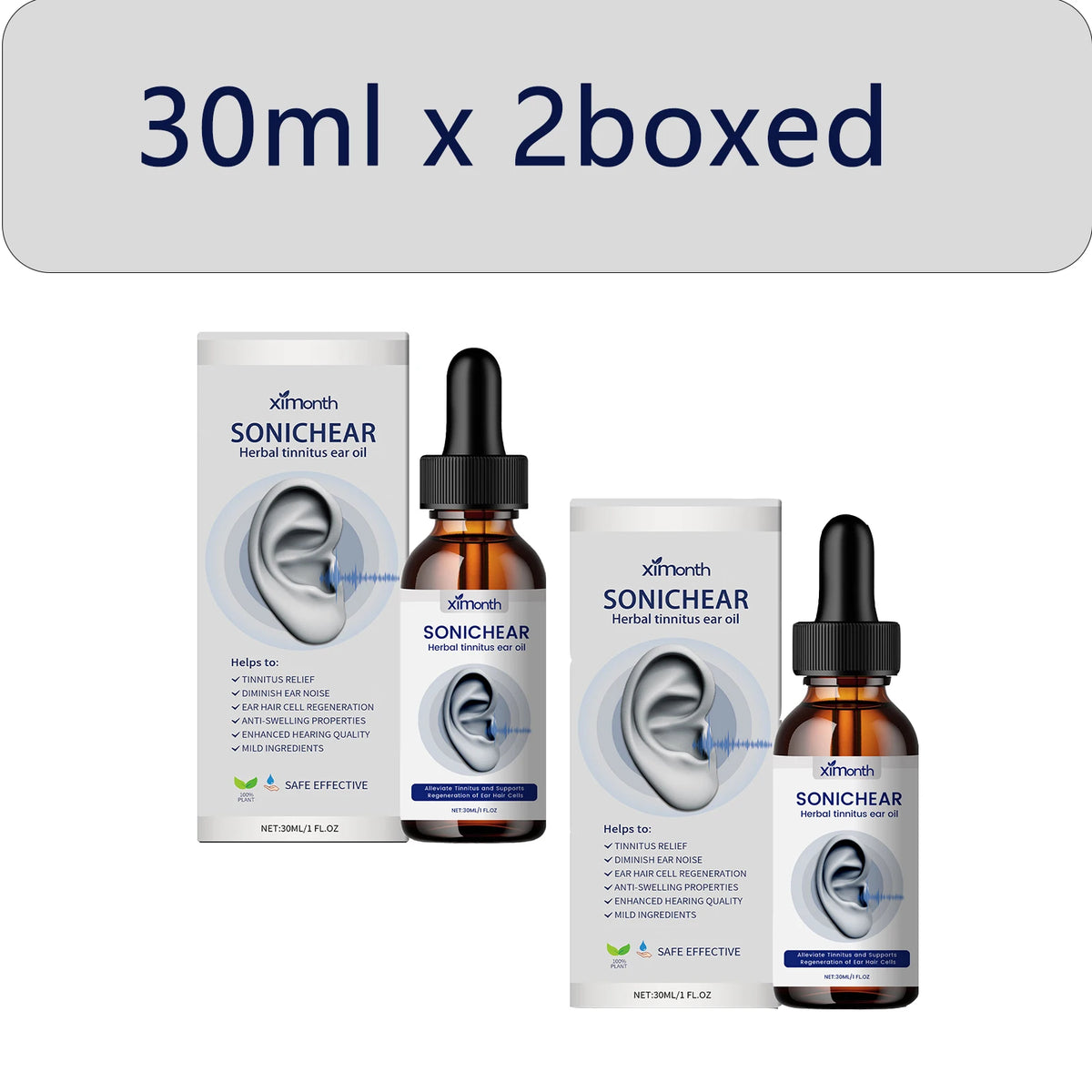 Ximonth Ear Care Comfort Drops – Ear Health Support 30ml Ear Care Drops Qst 30ml x 2boxed