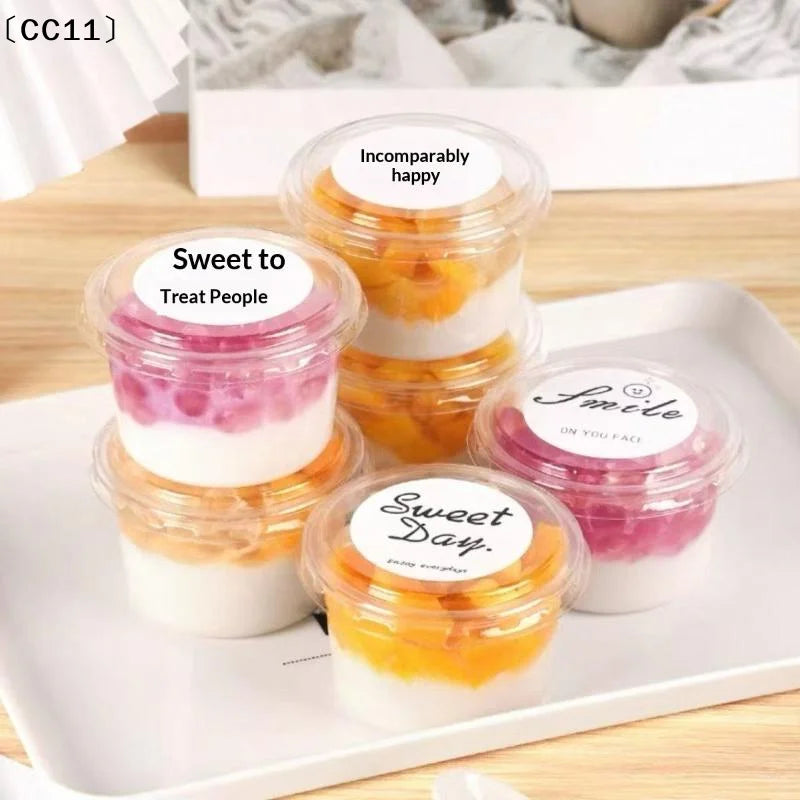 Clear Disposable Mousse Dessert Cups with Lids – 50pcs, 150–380ml Disposable Dessert Cups Qme