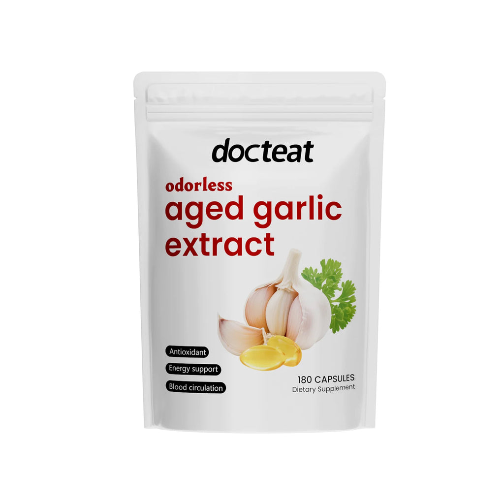 Docteat Odorless Aged Garlic Extract – 180 Capsules Garlic Supplement Qst Default Title