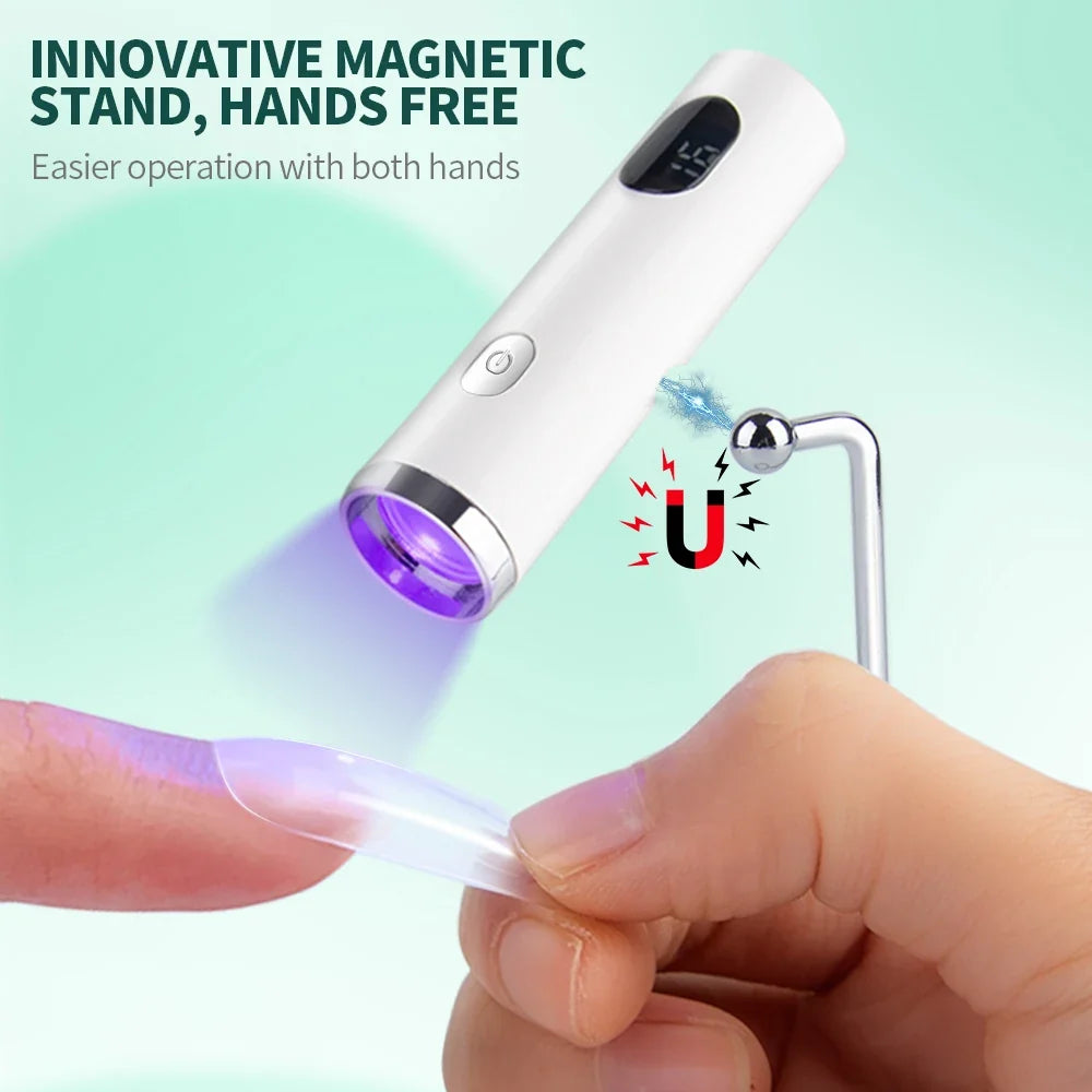 Nailpop Mini UV Nail Lamp – Portable Battery-Powered Curing UV Nail Curing Lamp Qme