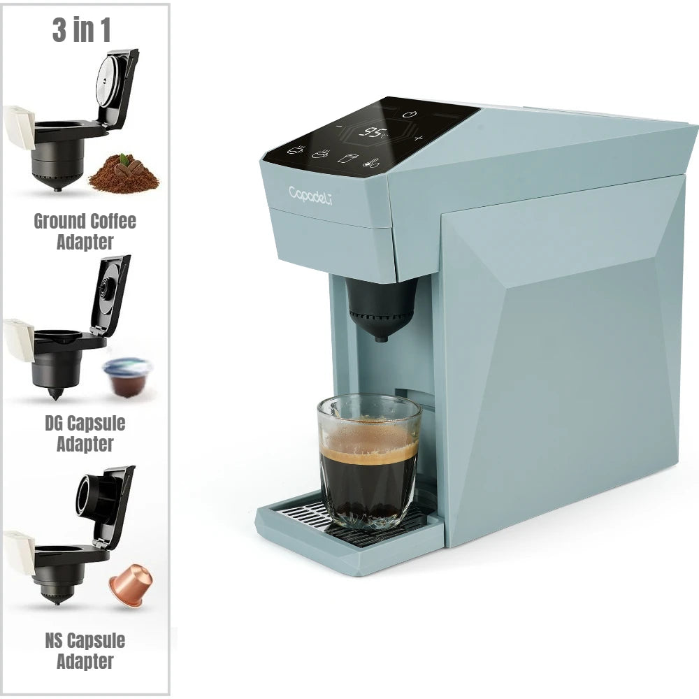 RECAFIMIL 3-in-1 Capsule Coffee Machine | Hot & Cold Espresso Capsule Coffee Machine Qst Blue 220V-240V EU Plug