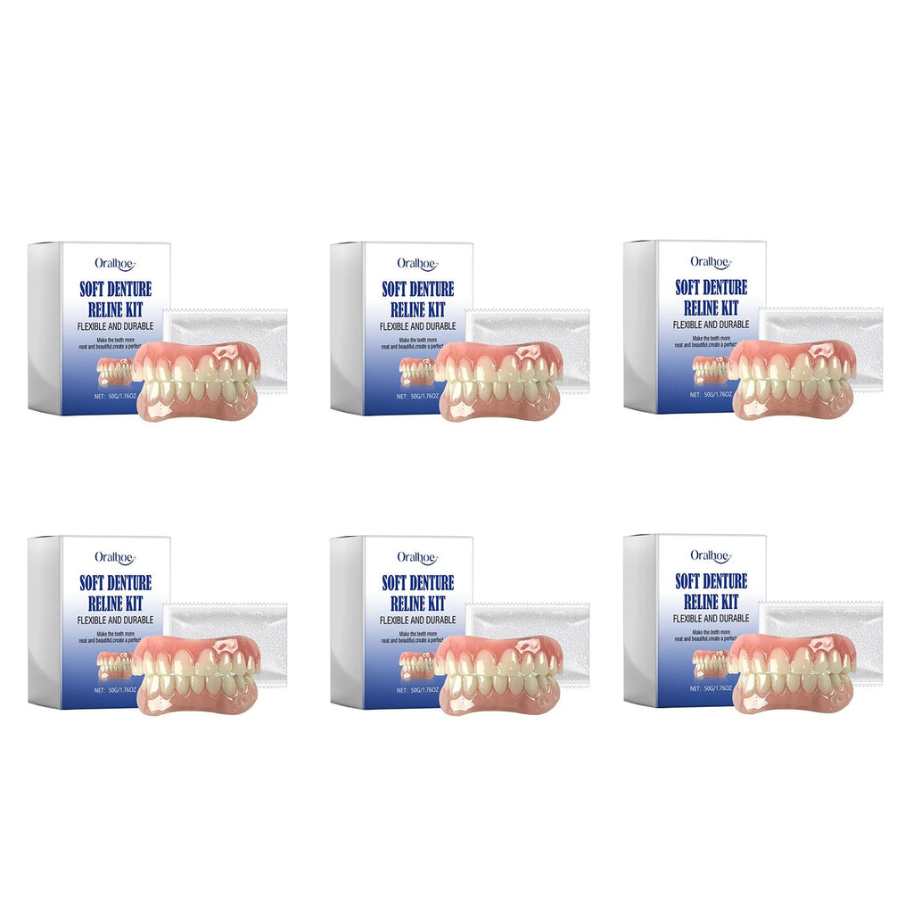 Oralhoe Soft Denture Reline Kit – Temporary Cosmetic Dental Braces Denture Reline Kit Qst 6sets boxed