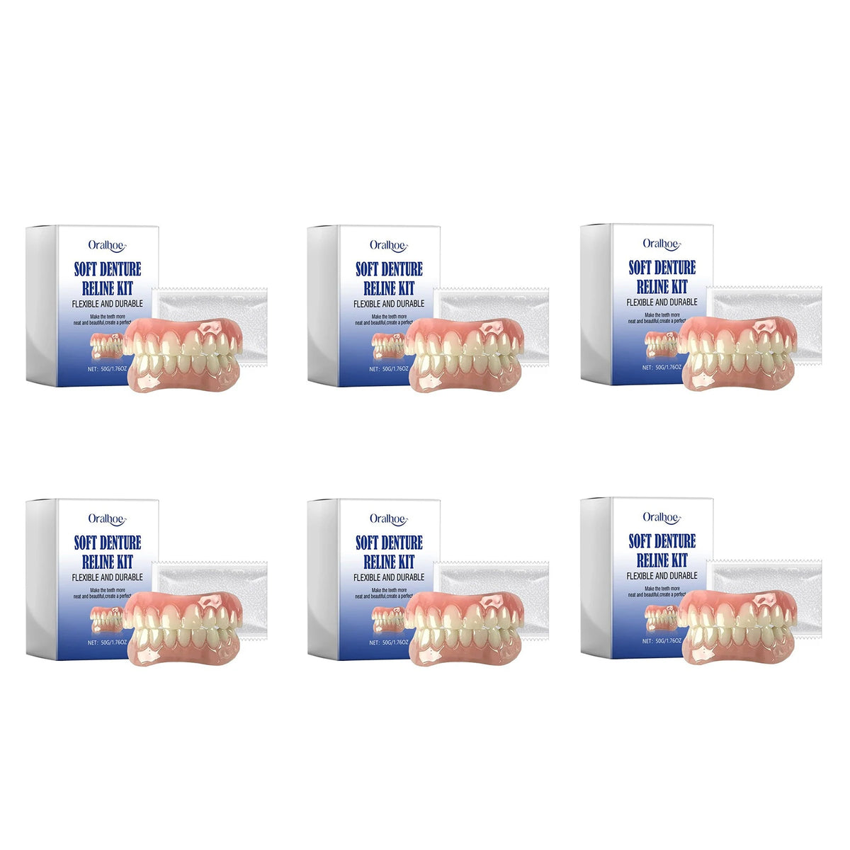 Oralhoe Soft Denture Reline Kit – Temporary Cosmetic Dental Braces Denture Reline Kit Qst 6sets boxed