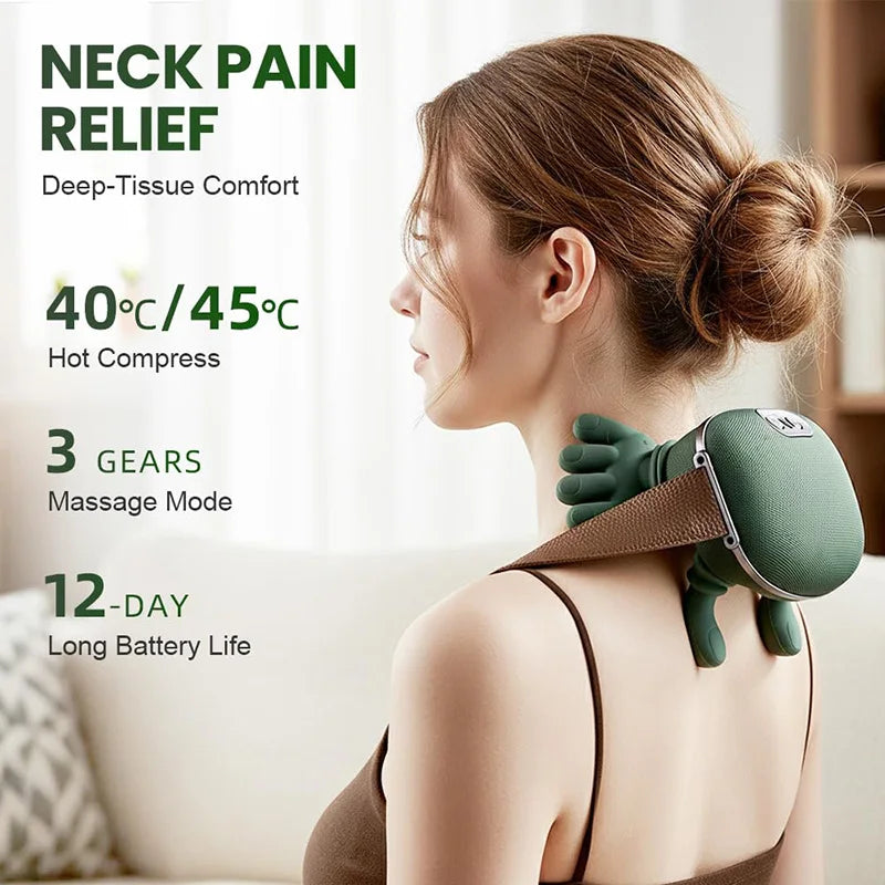 Windaily 4D Wireless Neck & Shoulder Massager – Kneading Shawl Neck Shoulder Massager Qst