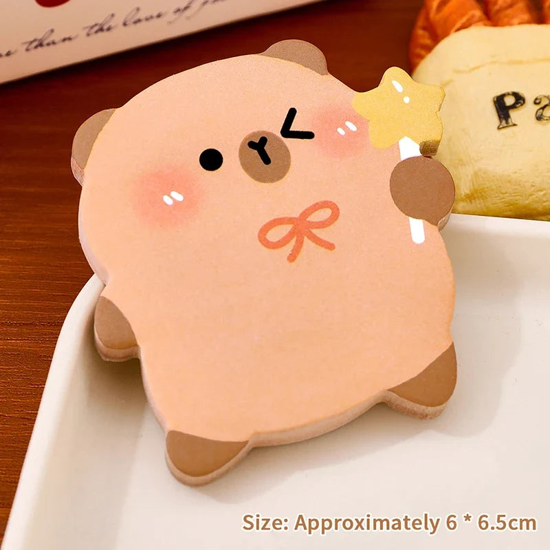 Capybara Sticky Notes – 60 Sheets Cute Reusable Memo Pads Sticky Notes Qme