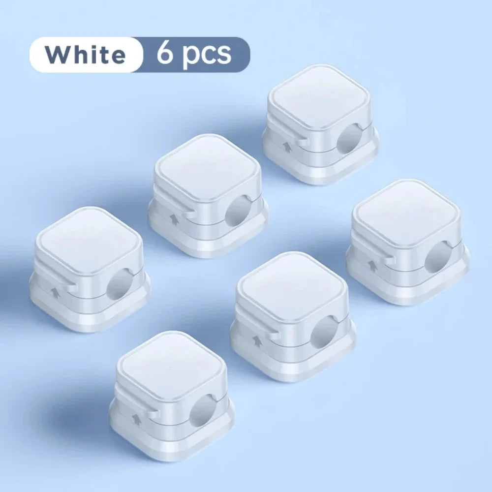 Magnetic Cable Clips Under Desk Cord Holder & Organizer Cable Clips Qme White 6pcs