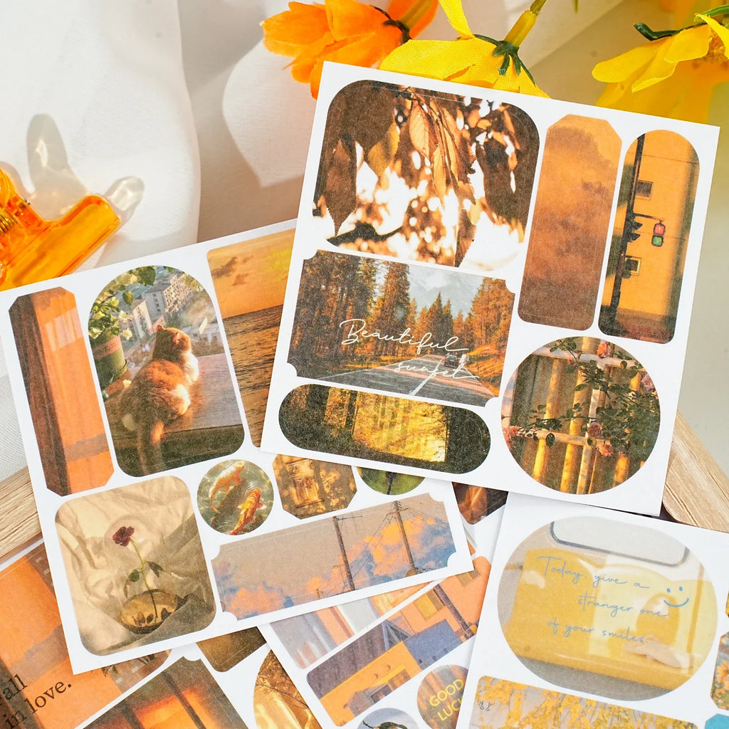 Korean Landscape Sticker Book – 40pc Scrapbooking Journal Stickers Decorative Sticker Book Qme