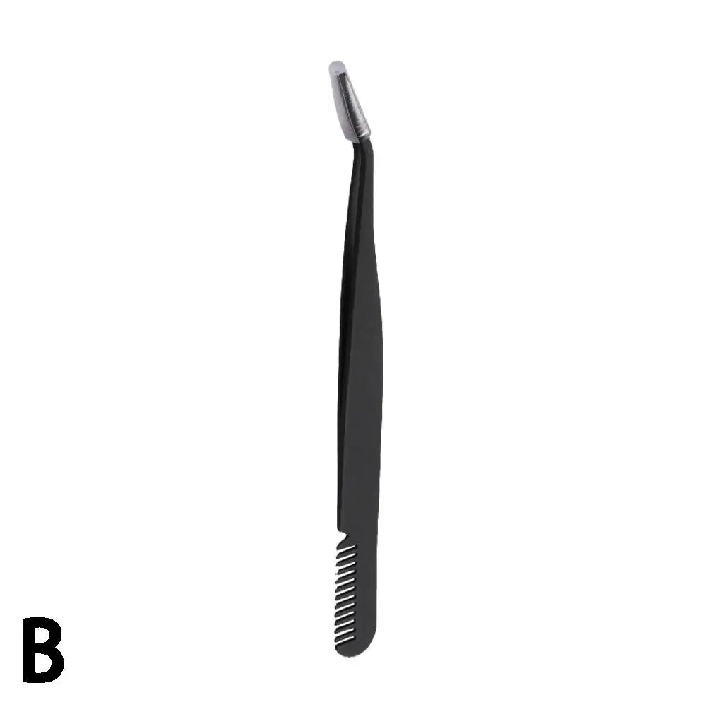 Stainless Steel Eyelash Tweezers & Comb | False Lash Applicator Eyelash Applicator Tool Qme black China