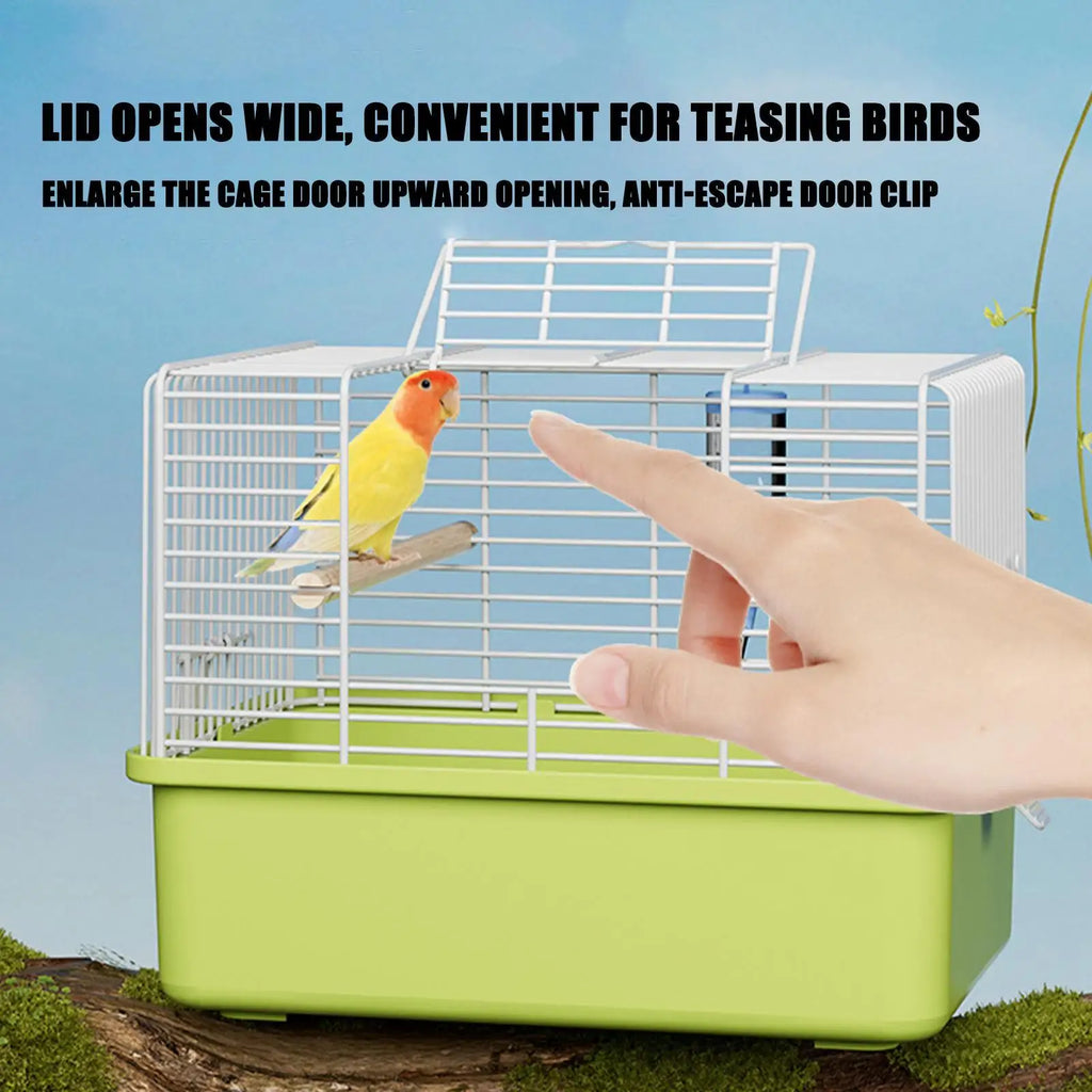 Portable Bird Carrier Cage with Handle – Parakeets & Parrots Bird Travel Carrier Qme