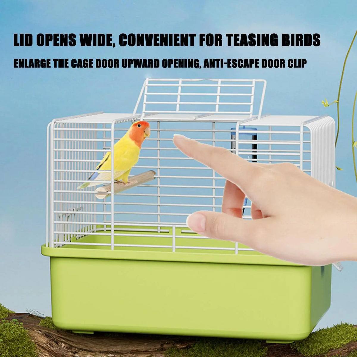 Portable Bird Carrier Cage with Handle – Parakeets & Parrots Bird Travel Carrier Qme