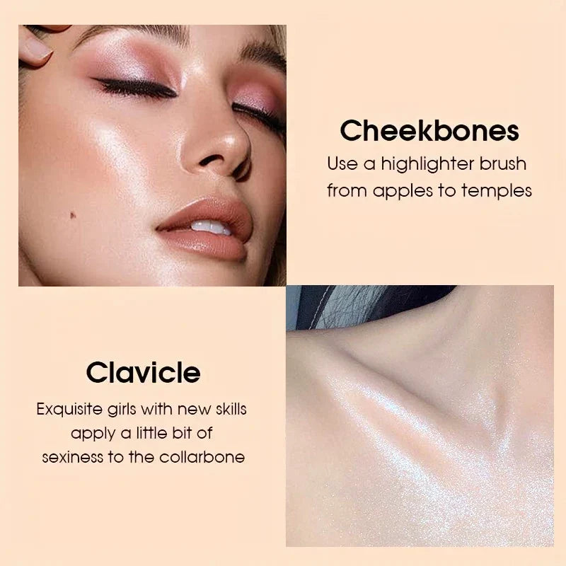 Highlight Face Brightening Palette – Pearlescent Natural Luster Face Highlighter Palette Qme