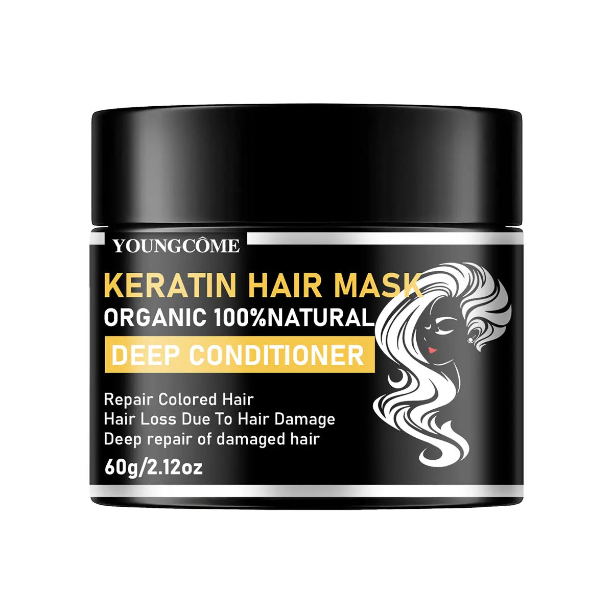 YOUNGCOME Keratin Hair Mask – Smoothing & Frizz Control Treatment Keratin Hair Mask Qst 60g