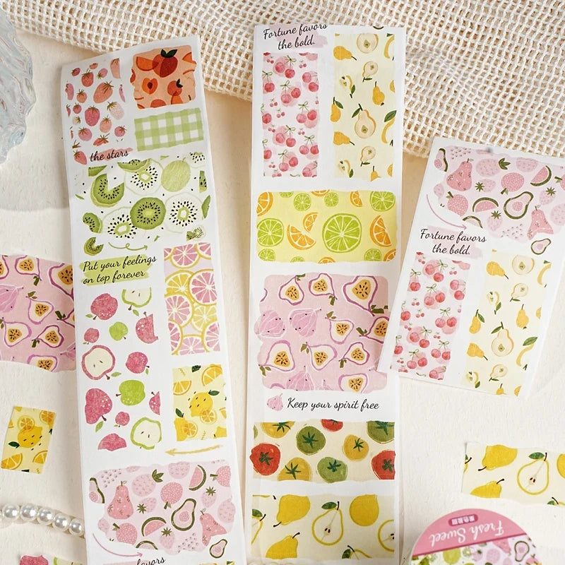 Fruit Theme PET Decorative Tape 50mm x 2m – 7 Colors Decorative Craft Tape Qme