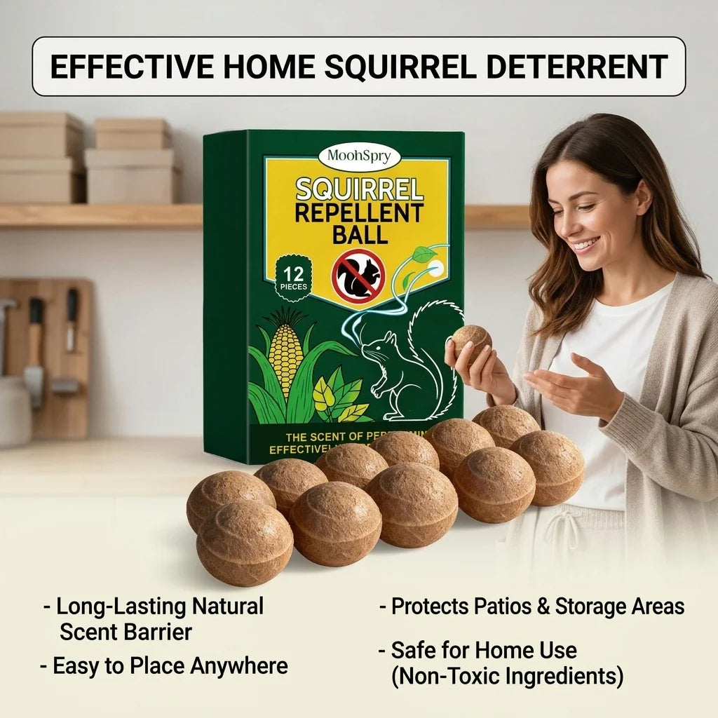 Squirrel Repellent Balls 12-Pack – Natural Garden Deterrent Squirrel Repellent Qme