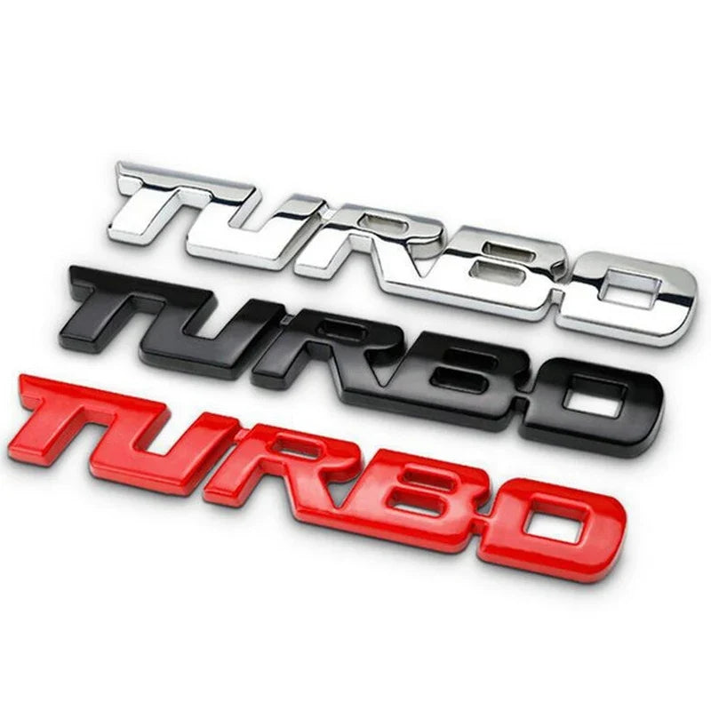 Turbo 3D Metal Alloy Car Badge Sticker | Emblem Decal Car Badge Sticker Qme