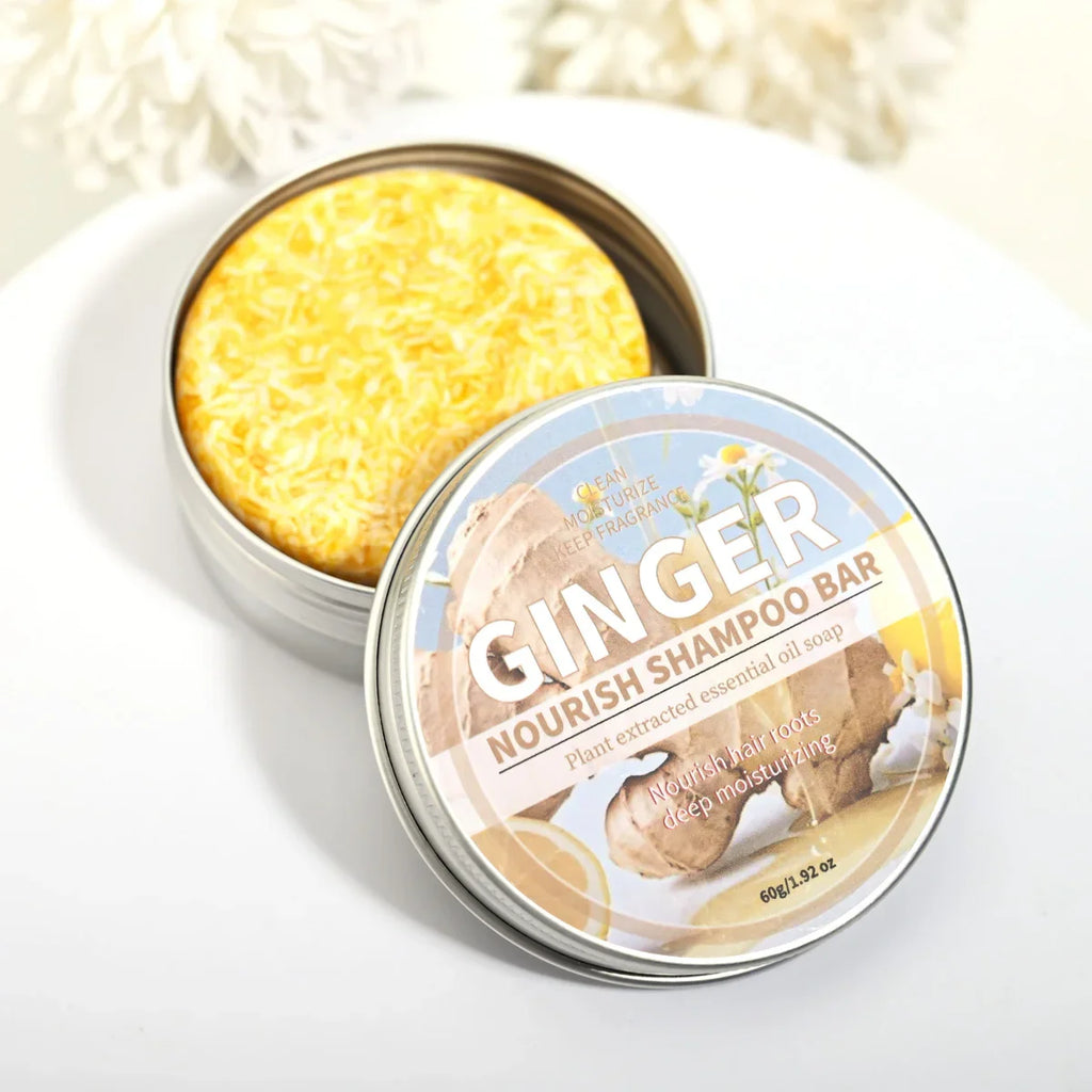 Ginger Essential Oil Shampoo Bar – Deep Plant Extract Hair Care Solid Shampoo Bar Qme