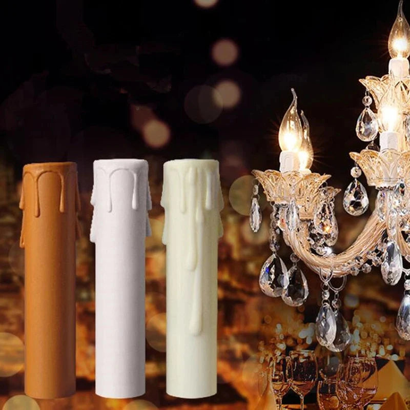 E14 Candle Socket Covers – Vintage Flame Retardant Sleeves 10pcs Chandelier Socket Covers Qst