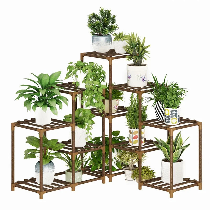 Wood Ladder Plant Stand – Indoor & Outdoor Display Shelf Ladder Plant Stand Qst