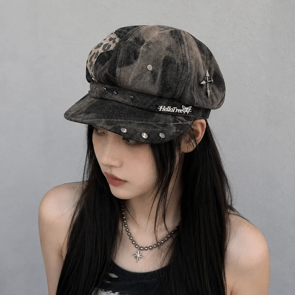Korean Star Octagonal Painter Cap – Versatile Polyester Hat Painter Cap Qme