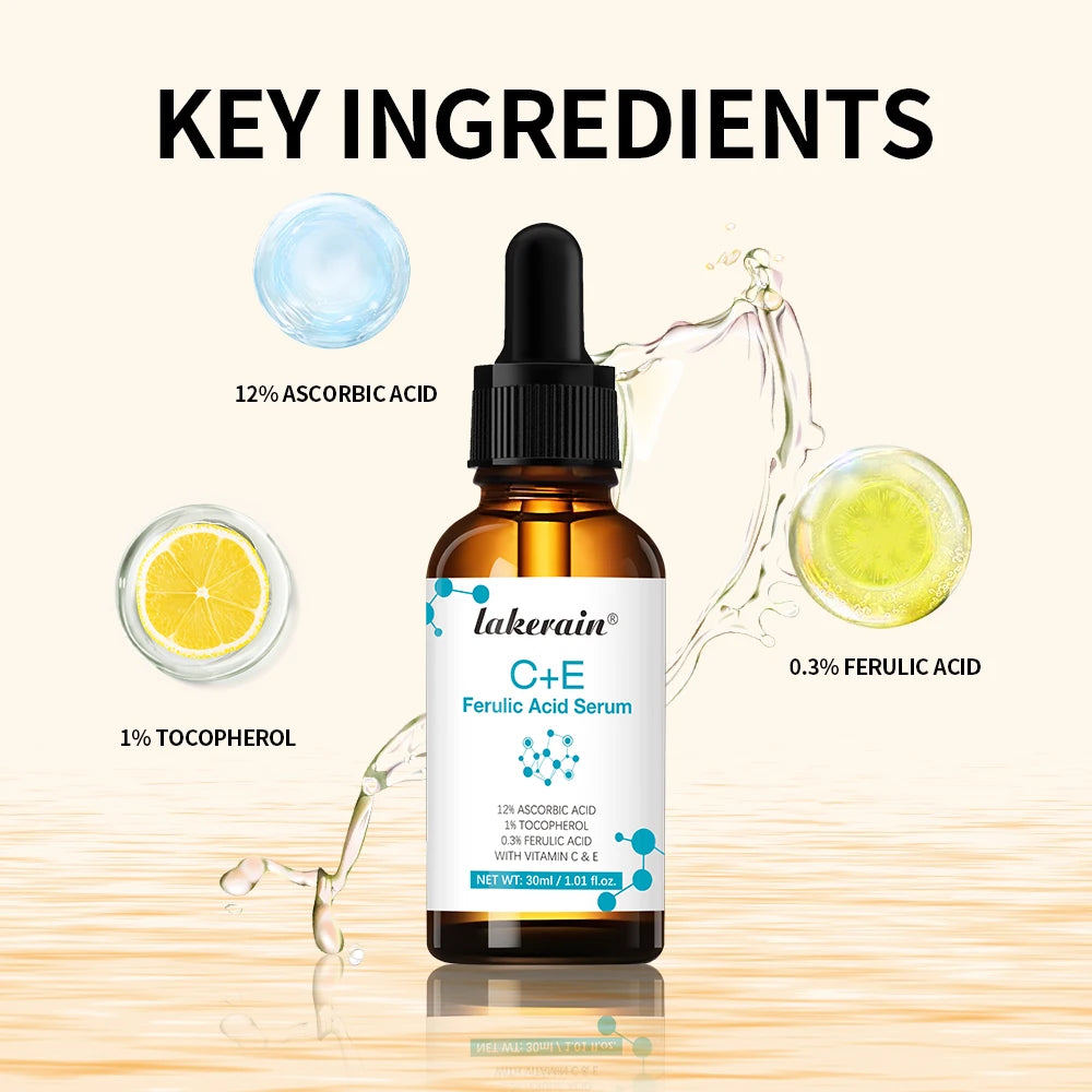 Vitamin C Face Serum with Ferulic Acid & Vitamin E | Lakerain Vitamin C Face Serum Qst