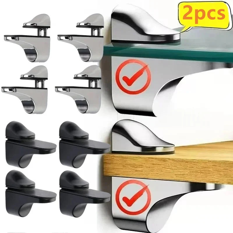 Wall Mount Floating Shelf Clip Anti-Slip Glass Partition Clamp Shelf Bracket Clamp Qme