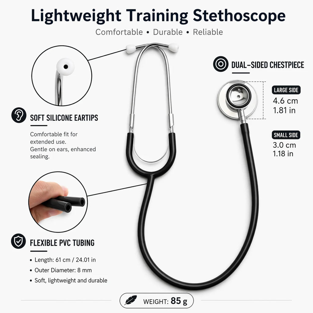 Dual Head Stethoscope – Portable Acoustic Tool for Students Dual Head Stethoscope Qst