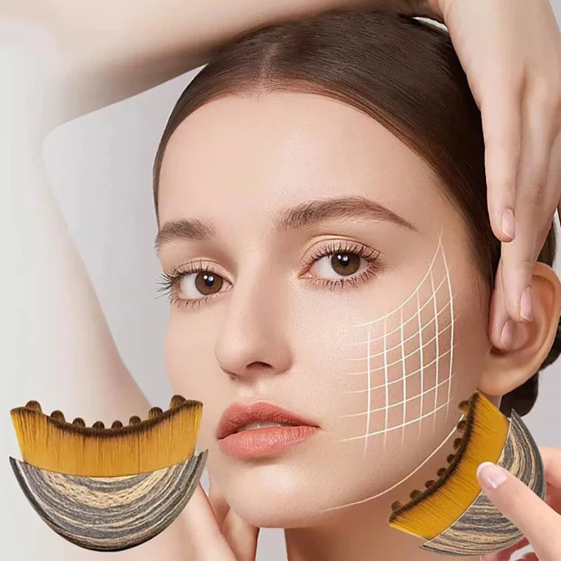 Facial Dry Brushing Tool – Contouring & Lymphatic Massage Facial Dry Brush Qme