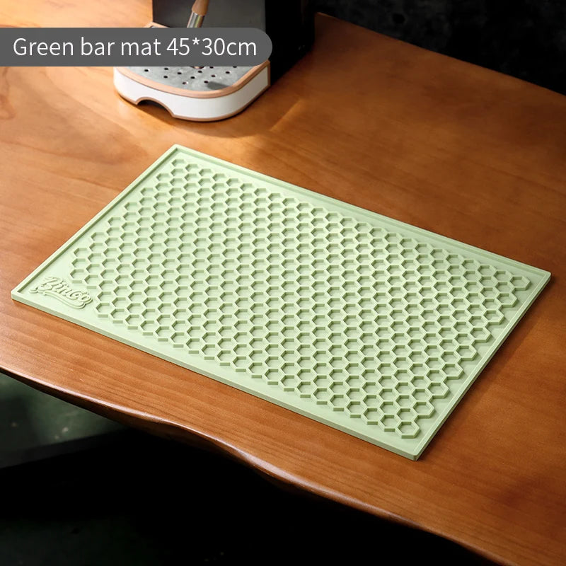 Bincoo 45x30cm Silicone Barista Tamping Mat – Non-Slip Espresso Barista Tamping Mat Qst green
