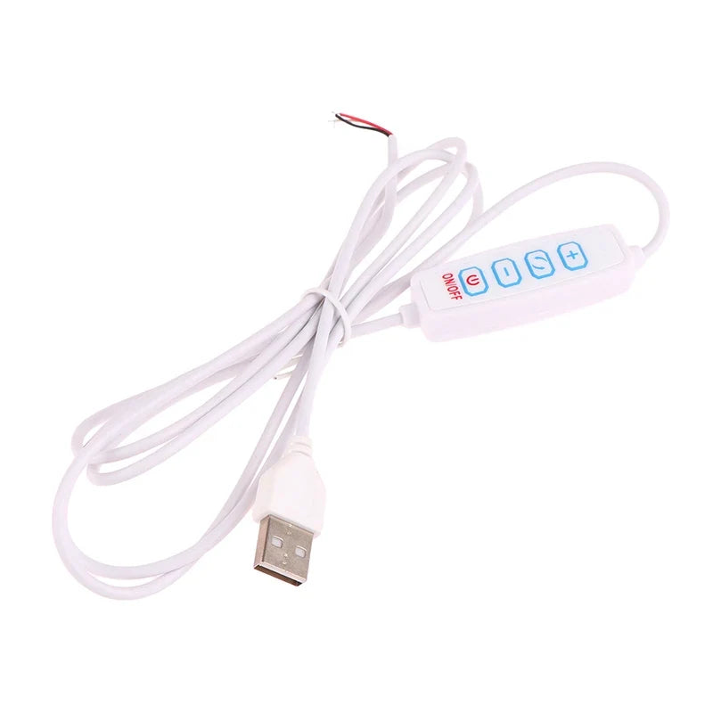 USB 5V LED Tri-Color Dimmer Switch 4-Key 2CH Controller LED Dimmer Controller Qme white