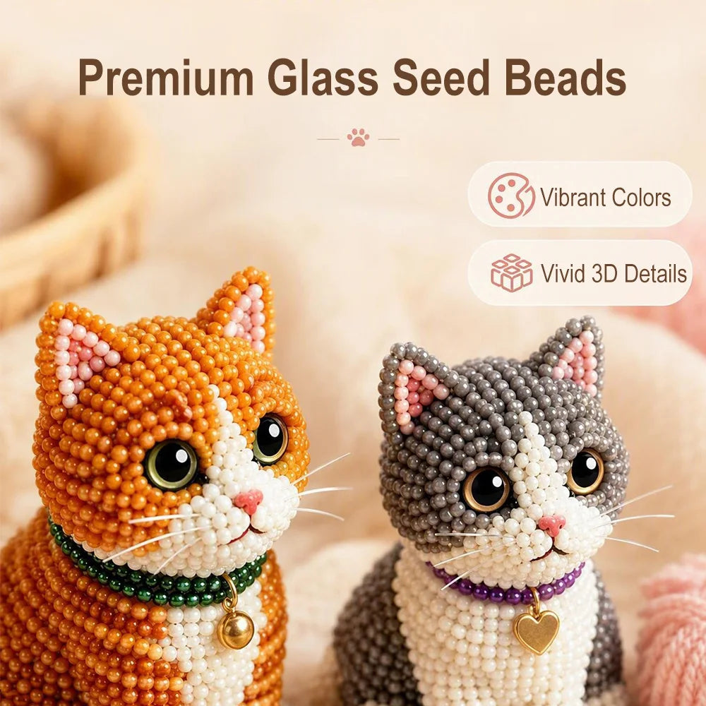 3D Beaded Animal Craft Kit – DIY Beadwork Art Set with Instructions DIY Beading Craft Kit Qst