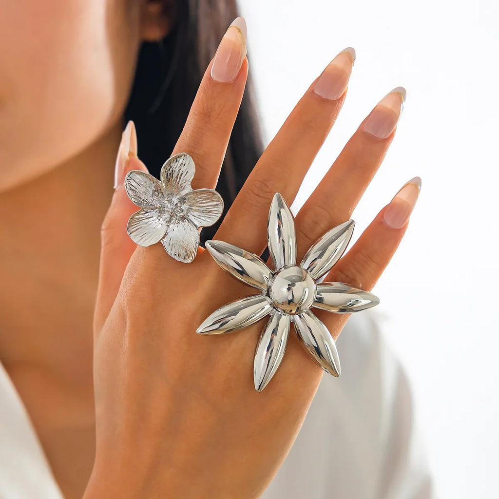 Boho Butterfly Flower Rings for Women – 5 Styles Adjustable Boho Statement Ring Qme