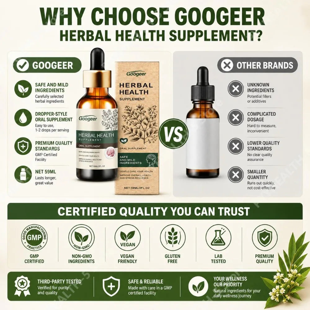 Googeer Herbal Supplement Drops – Vitamin B1 & Gluconolactone 59ml Herbal Supplement Drops Qst