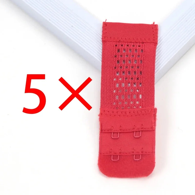 Women's Bra Extender Elastic Hook & Eye Extension Strap Bra Extender Qme Red one size