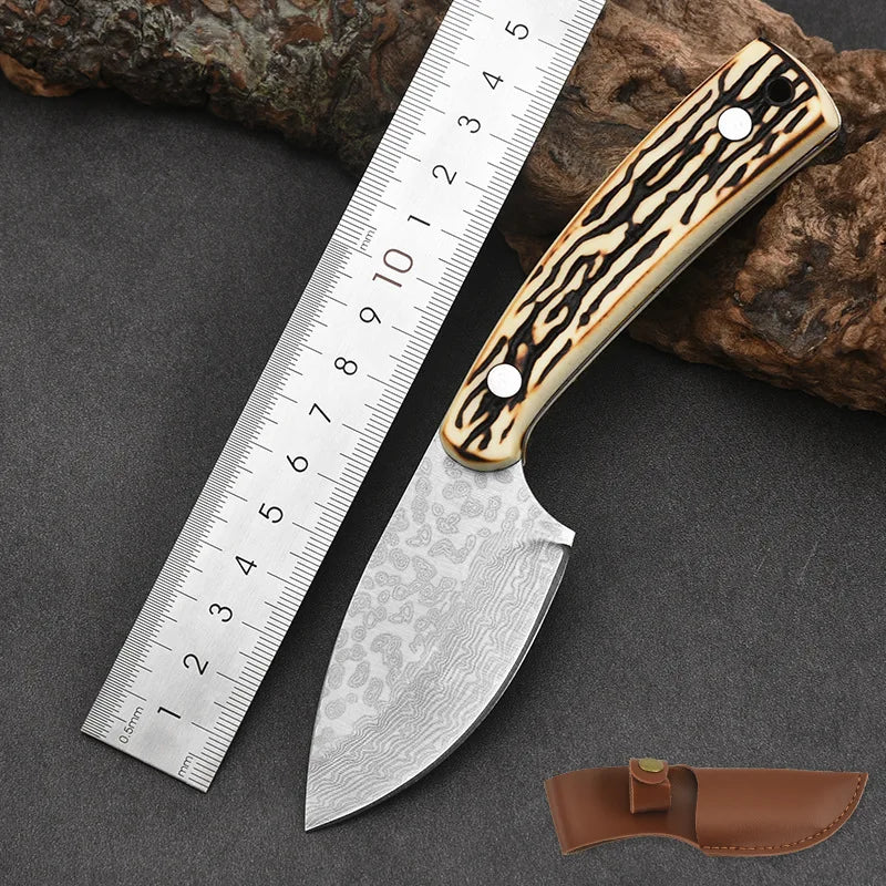 Swayboo Fixed Blade Knife Bone Handle & Leather Sheath – SK493 Fixed Blade Knife Qst