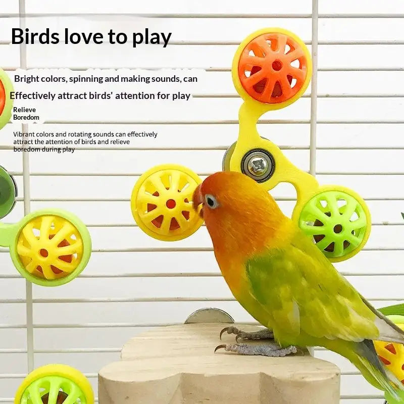 Rotating Windmill Chewing Toy for Parrots & Pet Birds Parrot Bird Toy Qme