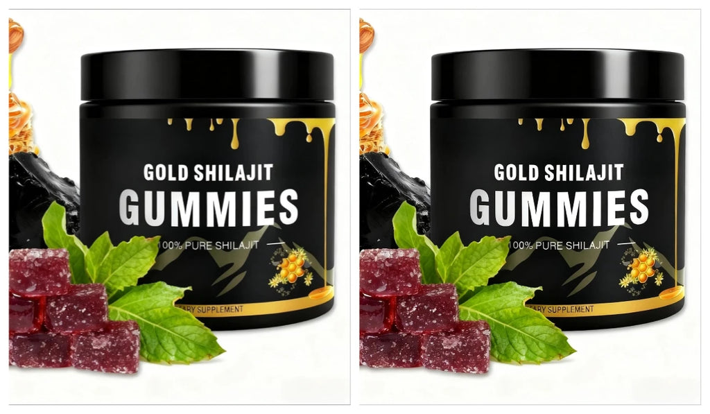 Shilajit Gummies with Manuka Honey | Energy & Focus, 100mg 30ct Wellness Gummy Supplement Qst 2bottles 60Gummies