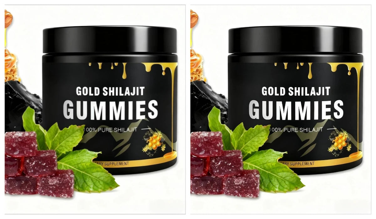 Shilajit Gummies with Manuka Honey | Energy & Focus, 100mg 30ct Wellness Gummy Supplement Qst 2bottles 60Gummies