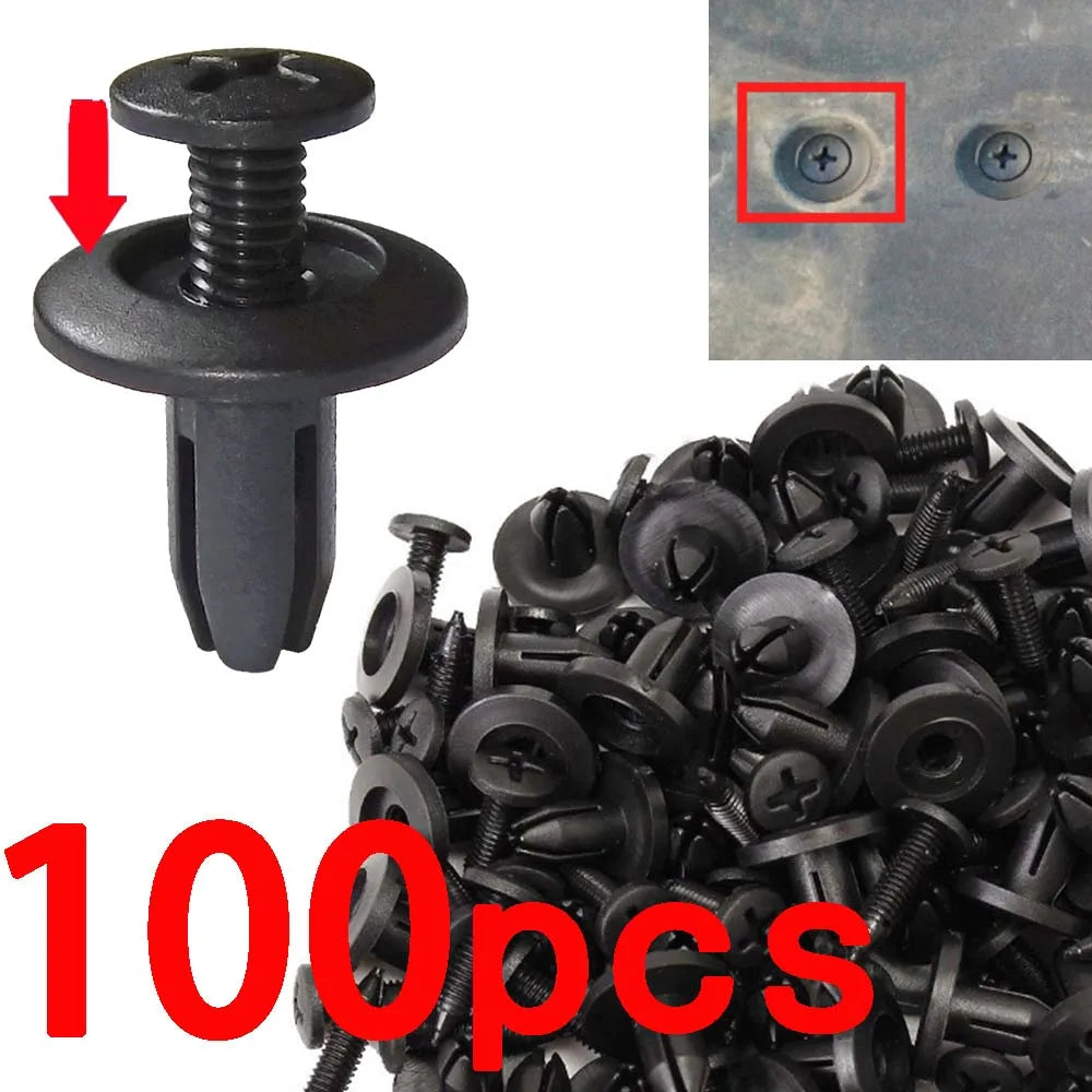 Plastic Push Pin Rivet Clips Car Door Panel Fasteners 50/100 Auto Panel Fasteners Qme