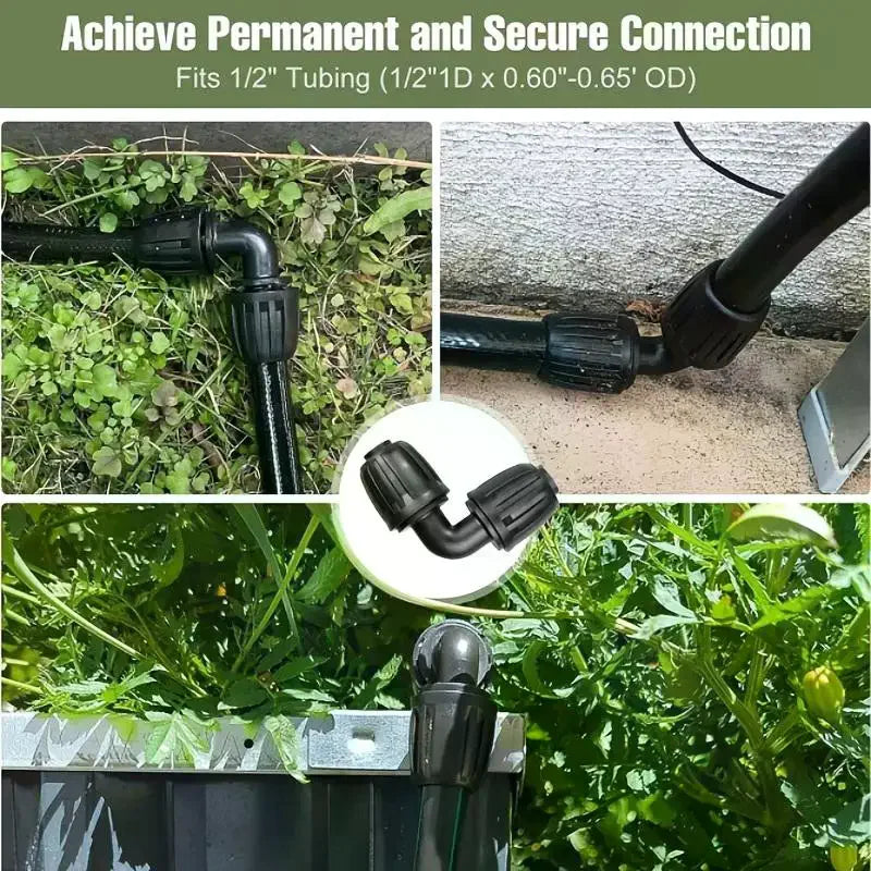 1/2-Inch Drip Irrigation Elbow Connector with Lock Nut Irrigation Elbow Fitting Qme
