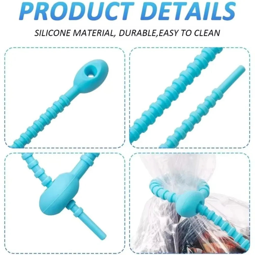 50-Pack Reusable Silicone Cable Ties – Wire & Bag Organizer Silicone Cable Ties Qme