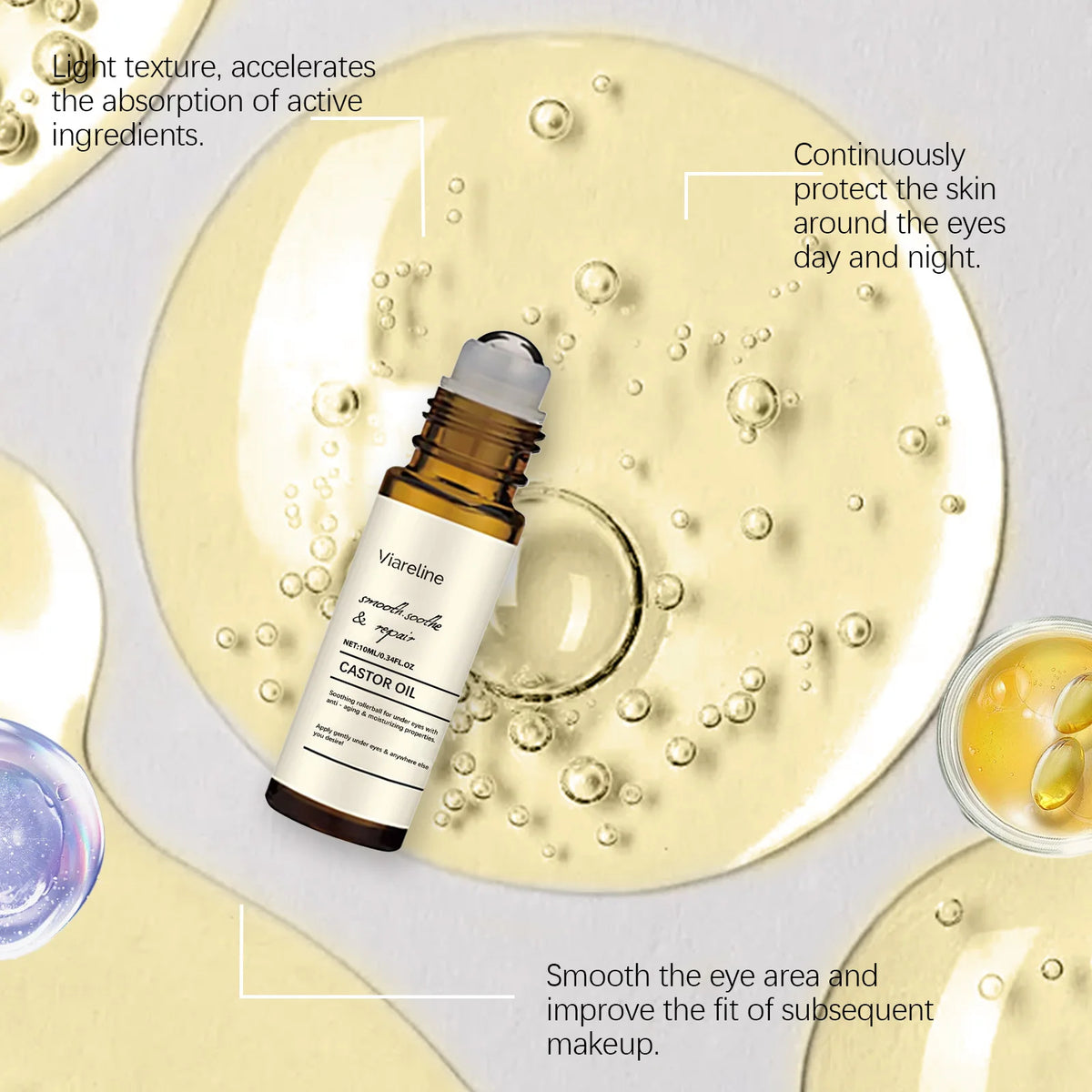 VIARELINE 10ml Eye Care Essence Oil – Firming & Moisturizing Eye Care Essence Oil Qst