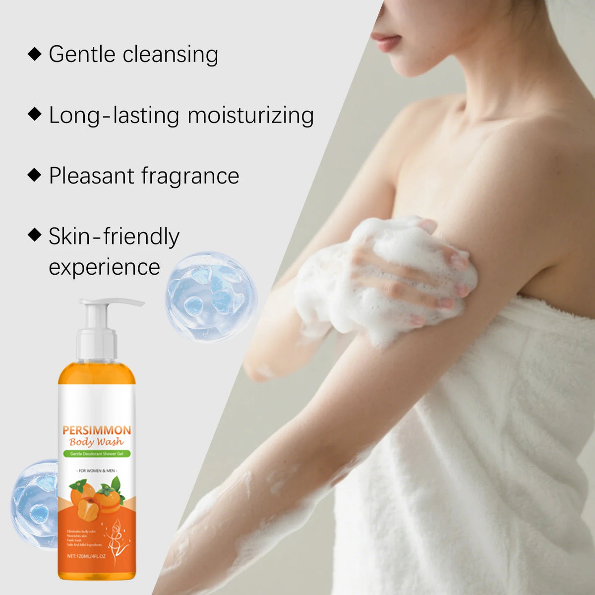 Persimmon Body Shower Gel – Gentle Cleanse & Moisturize Body Shower Gel Qst